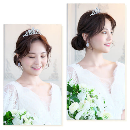 ラディアントジルコニアイヤリング・ゴールド【花嫁 アクセサリー】（RLE-36ge）