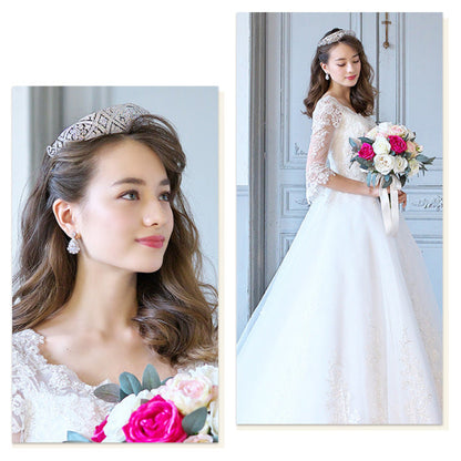 ラディアントジルコニアピアス・ゴールド【花嫁 アクセサリー】（RLE-36gp）