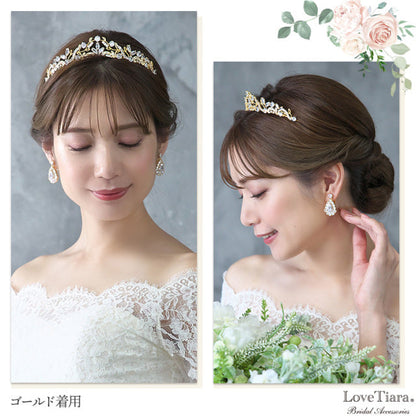 ラディアントジルコニアピアス・ゴールド【花嫁 アクセサリー】（RLE-36gp）