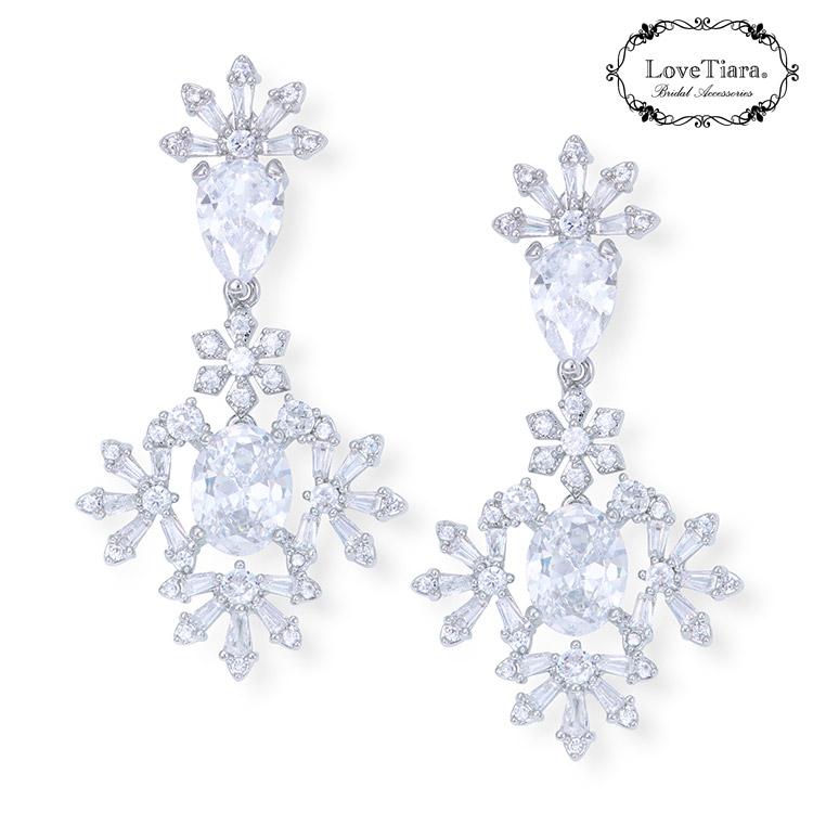 プリズムジルコニアピアス【結婚式 ピアス イヤリング】（RLE-83p）