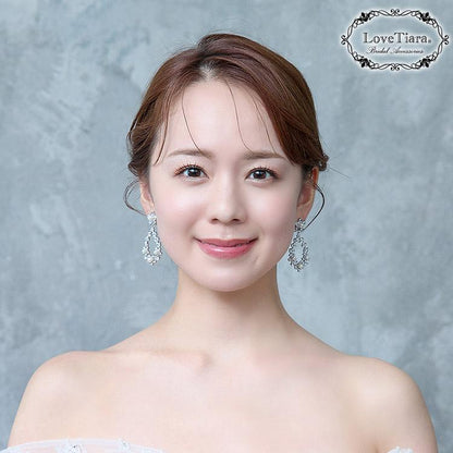 リースジルコニアイヤリング【結婚式 ピアス イヤリング】（RLE-86e）