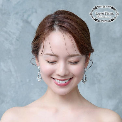 リースジルコニアピアス【結婚式 ピアス イヤリング】（RLE-86p）