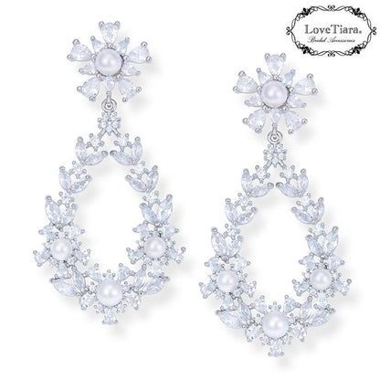 リースジルコニアピアス【結婚式 ピアス イヤリング】（RLE-86p）