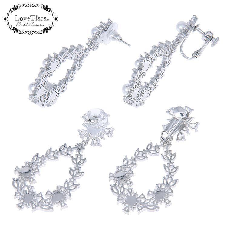 リースジルコニアピアス【結婚式 ピアス イヤリング】（RLE-86p）