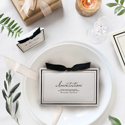 【結婚式 招待状】リュボン アイボリー(印刷込み)【結婚式 ペーパー 招待状】