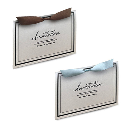 【結婚式 招待状】リュボン アイボリー(印刷込み)【結婚式 ペーパー 招待状】