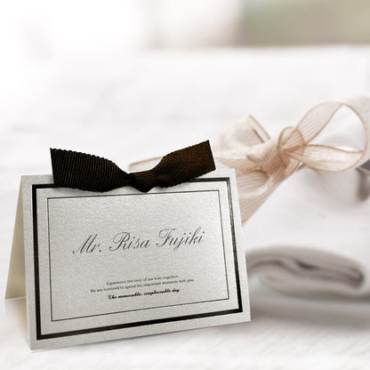 【結婚式 席札】リュボン アイボリー(印刷込み)【結婚式 ペーパー 席札】