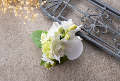 【造花 レンタルブーケ】爽やかカラーブーケ ホワイト✖︎グリーン 【結婚式 フラワー 造花 ブーケ ブートニア レンタル】