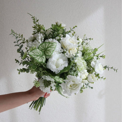 【造花】Rental Bouquet :Fresh Green 【結婚式 フラワー 造花 ブーケ ブートニア レンタル】