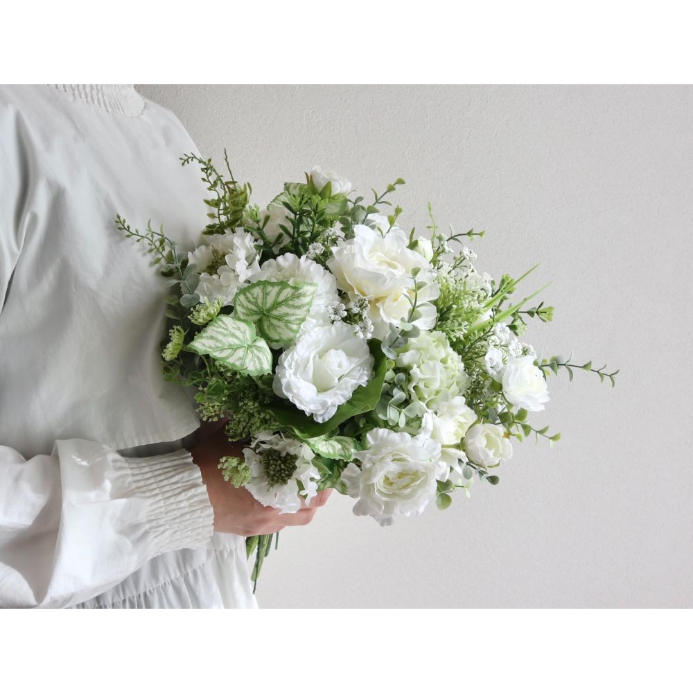 【造花】Rental Bouquet :Fresh Green　【結婚式　フラワー　造花　ブーケ　ブートニア　レンタル】