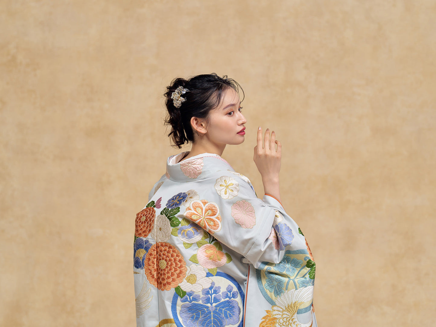 色打掛菊梅花丸文【結婚式 和装 色打掛 レンタル】