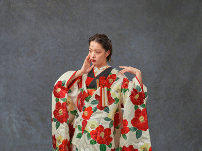 紅白椿【結婚式 和装 色打掛 レンタル】