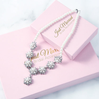 【ネックレス】pearl motifネックレス/ブライダルアクセサリー 【結婚式 ネックレス】