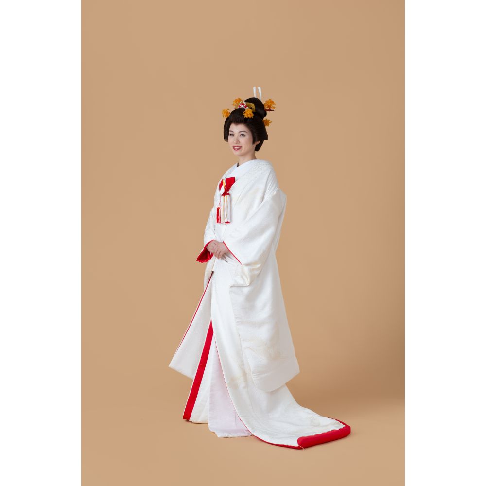 縫取金入り更紗鶴 【結婚式 和装 白無垢 レンタル】