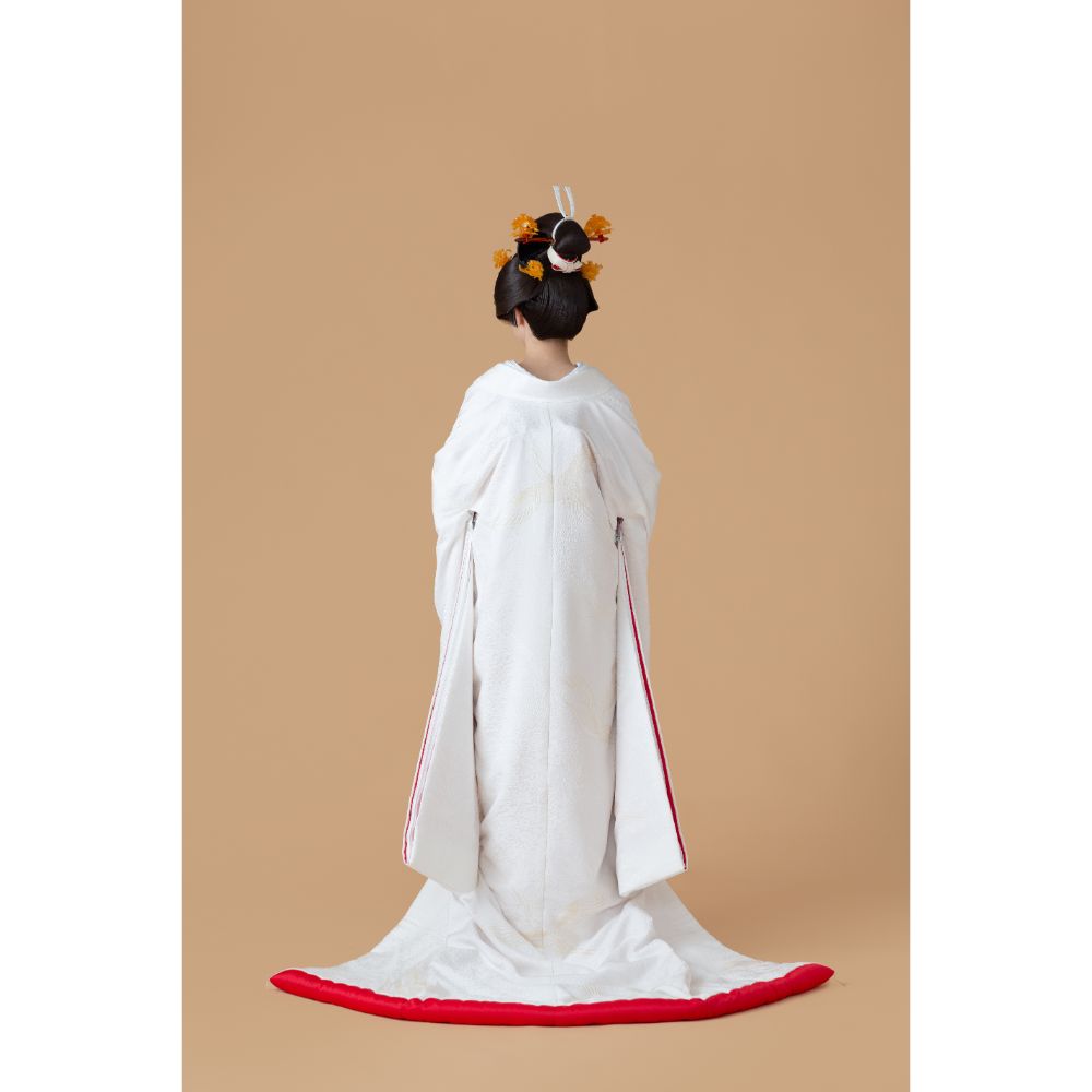 縫取金入り更紗鶴 【結婚式 和装 白無垢 レンタル】