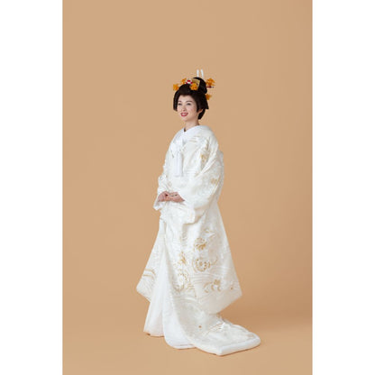 金刺繍 桜草 【結婚式 和装 白無垢 レンタル】