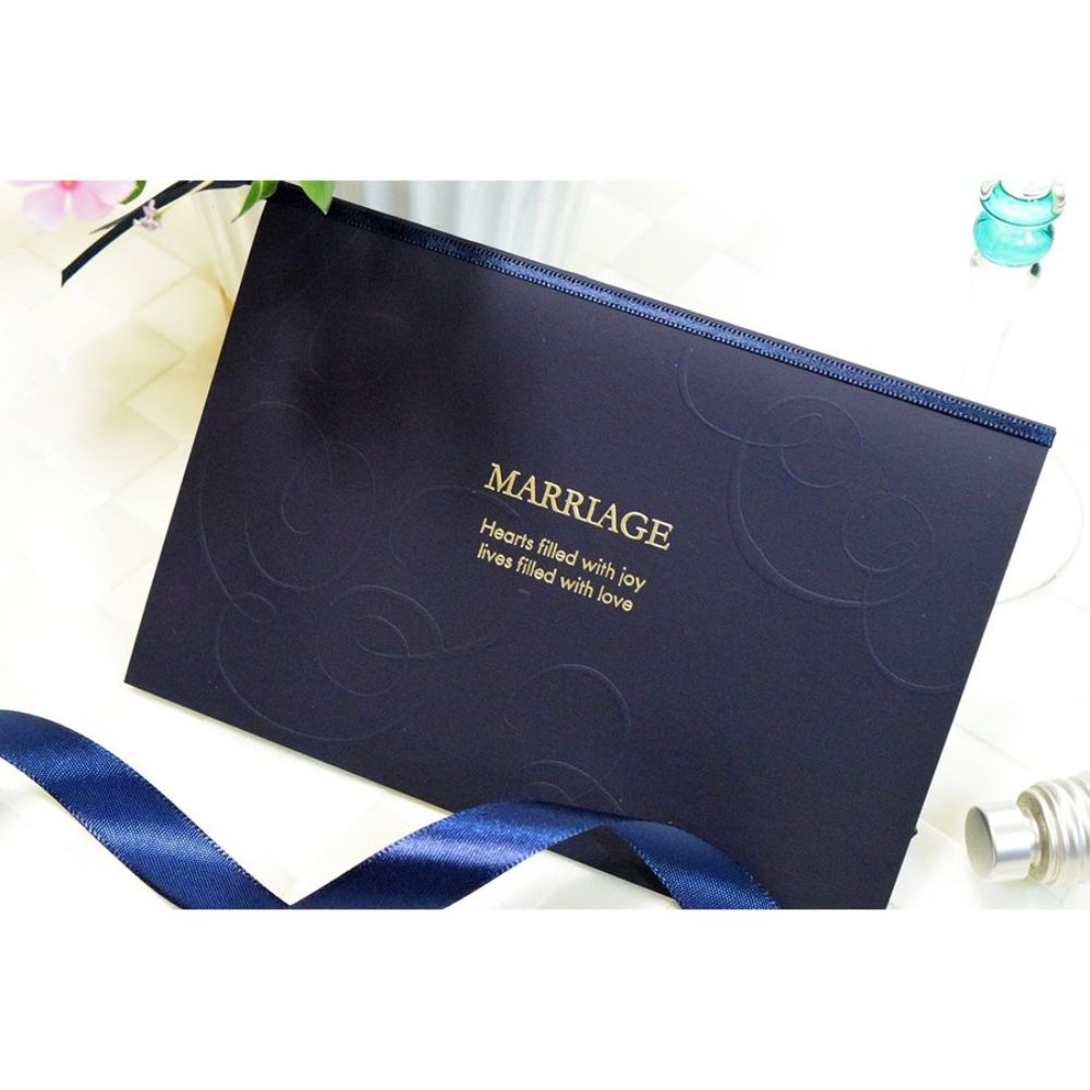 招待状セット アジュール 箔押し【ネイビー】【結婚式 ペーパー 招待状】