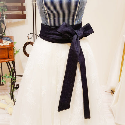 デニムサッシュベルト/せとうちブルー 【結婚式 ドレス小物】