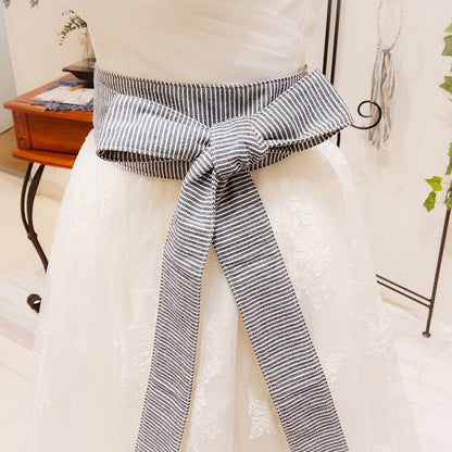 デニムサッシュベルト/ヒッコリー 【結婚式 ドレス小物】