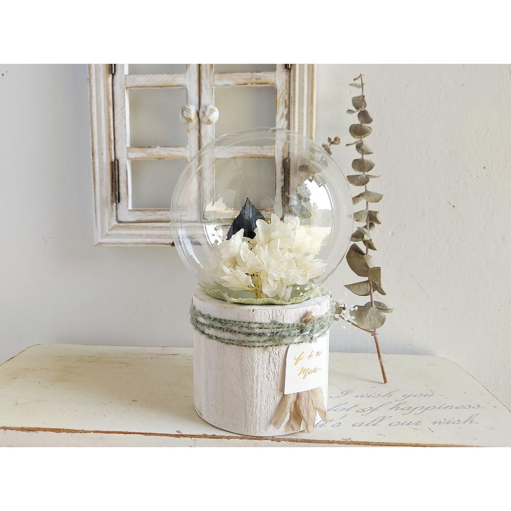 しゃぼんバルーンの紫陽花ポット*ホワイト《名入れ出来ます アレンジ 風船》結婚祝い 祝電 電報 【結婚式 ギフト 内祝い 結婚祝い 出産祝い】