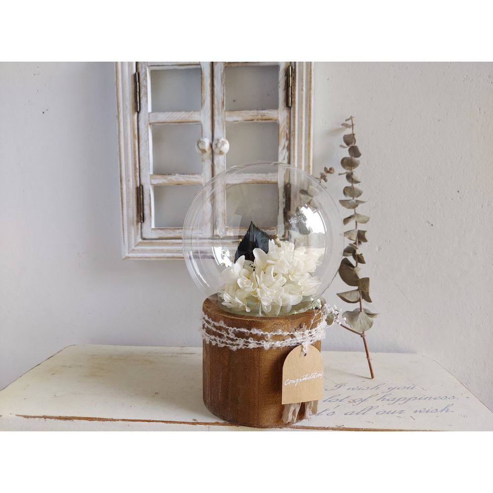 しゃぼんバルーンの紫陽花ポット*ホワイト《名入れ出来ます アレンジ 風船》結婚祝い 祝電 電報 【結婚式 ギフト 内祝い 結婚祝い 出産祝い】