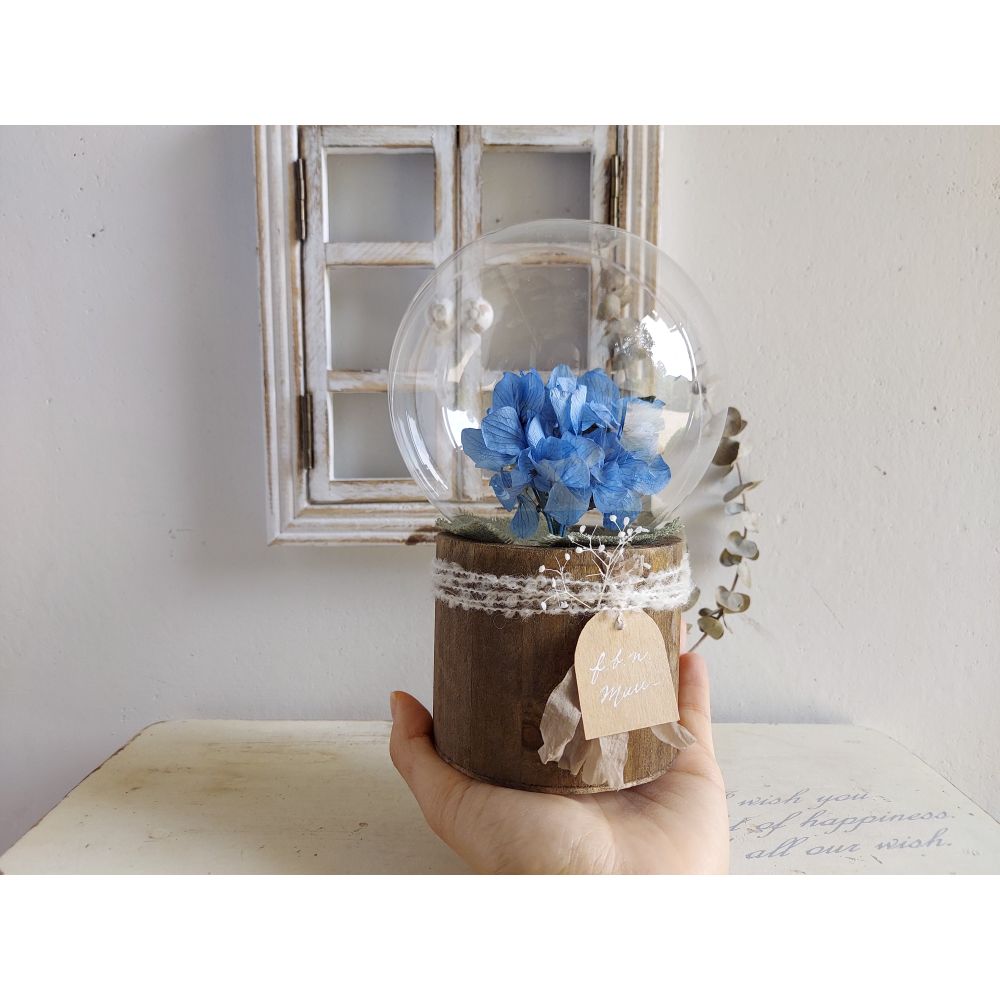 しゃぼんバルーンの紫陽花ポット*ブルー《名入れ出来ます アレンジ 風船》結婚祝い 祝電 電報 【結婚式 ギフト 内祝い 結婚祝い 出産祝い】