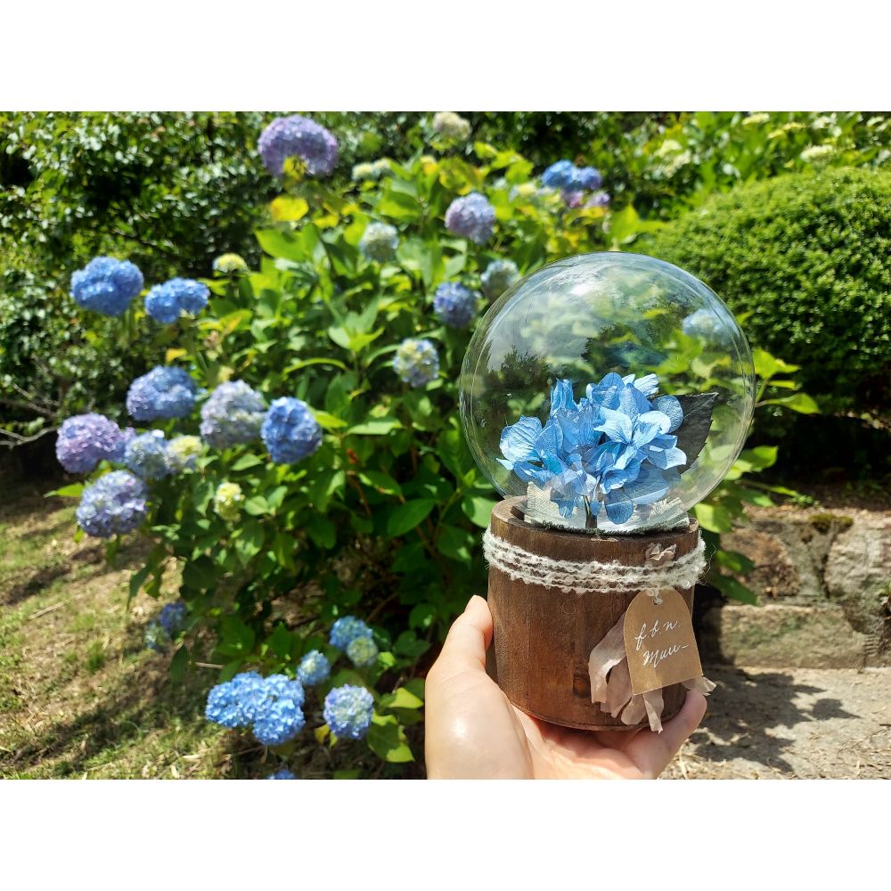 しゃぼんバルーンの紫陽花ポット*ブルー《名入れ出来ます アレンジ 風船》結婚祝い 祝電 電報 【結婚式 ギフト 内祝い 結婚祝い 出産祝い】