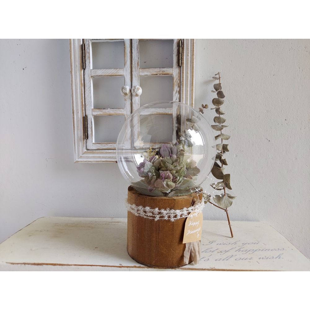 しゃぼんバルーンの紫陽花ポット*オレガノパープル《名入れ出来ます アレンジ 風船》結婚祝い 祝電 電報 【結婚式 ギフト 内祝い 結婚祝い 出産祝い】