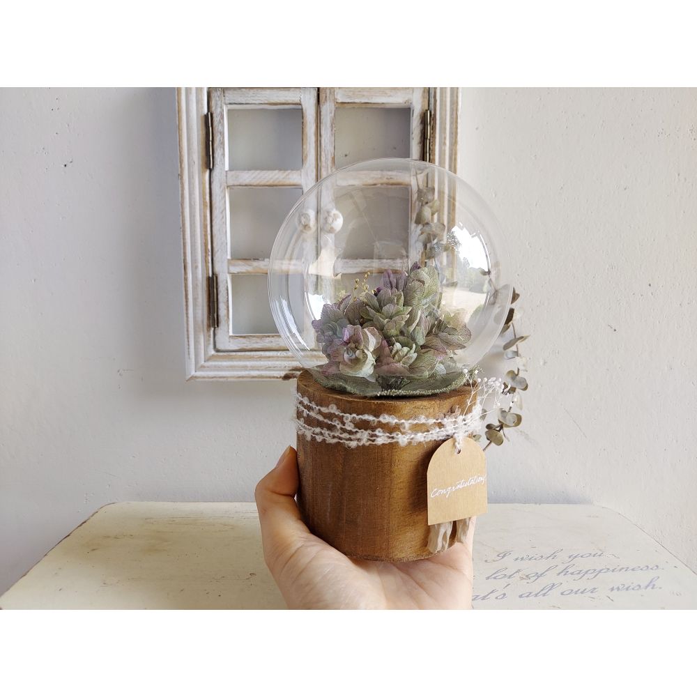 しゃぼんバルーンの紫陽花ポット*オレガノパープル《名入れ出来ます アレンジ 風船》結婚祝い 祝電 電報 【結婚式 ギフト 内祝い 結婚祝い 出産祝い】