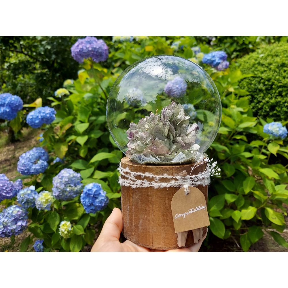 しゃぼんバルーンの紫陽花ポット*オレガノパープル《名入れ出来ます アレンジ 風船》結婚祝い 祝電 電報 【結婚式 ギフト 内祝い 結婚祝い 出産祝い】