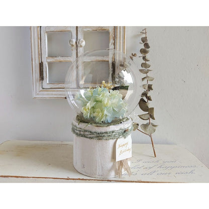 しゃぼんバルーンの紫陽花ポット*ライムブルー《名入れ出来ます アレンジ 風船》結婚祝い 祝電 電報 【結婚式 ギフト 内祝い 結婚祝い 出産祝い】