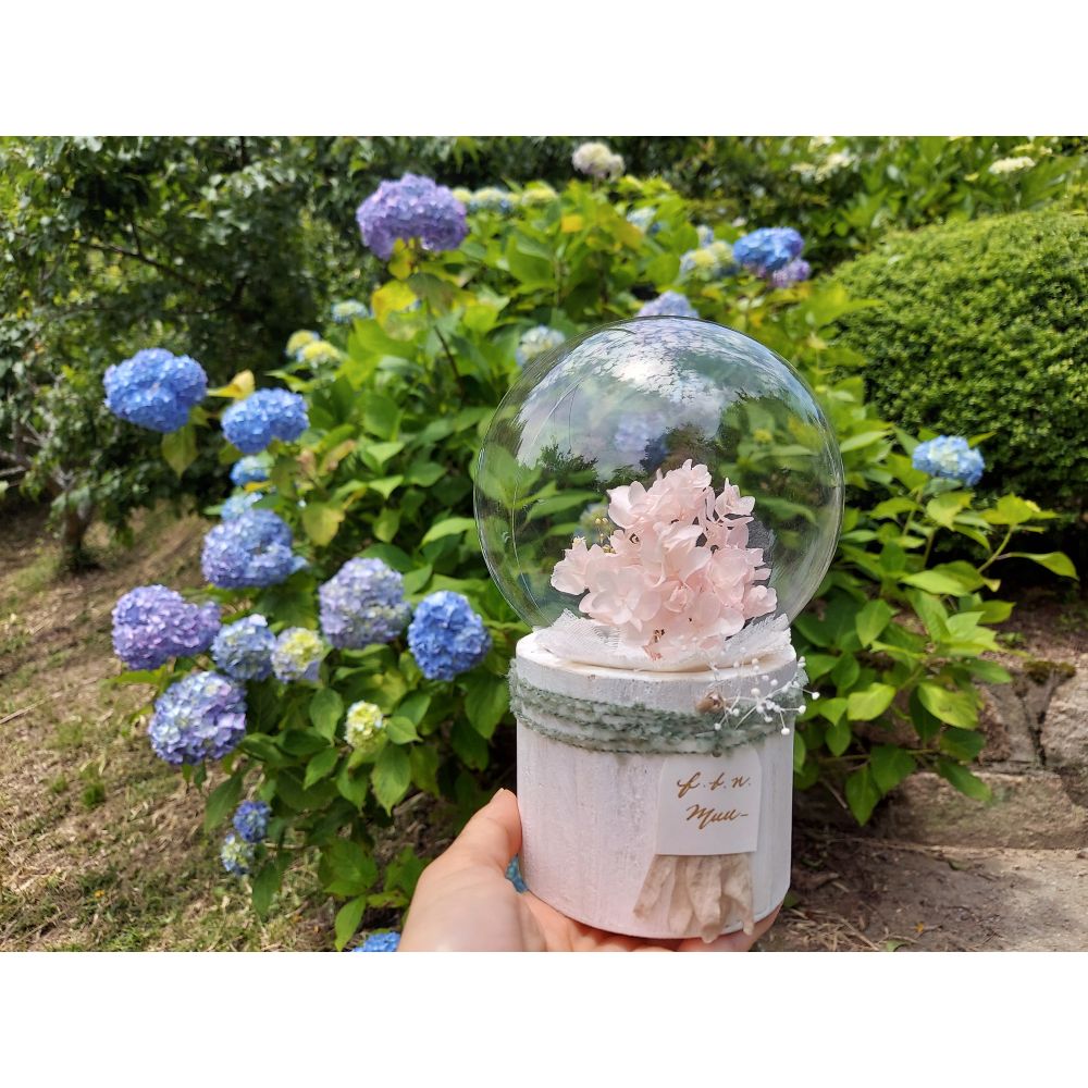 しゃぼんバルーンの紫陽花ポット*ホワイトピンク《名入れ出来ます アレンジ 風船》結婚祝い 祝電 電報 【結婚式 ギフト 内祝い 結婚祝い 出産祝い】