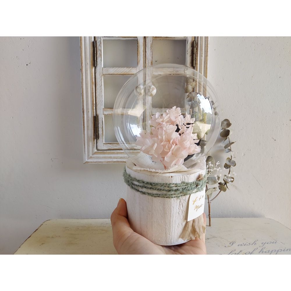 しゃぼんバルーンの紫陽花ポット*ホワイトピンク《名入れ出来ます アレンジ 風船》結婚祝い 祝電 電報 【結婚式 ギフト 内祝い 結婚祝い 出産祝い】