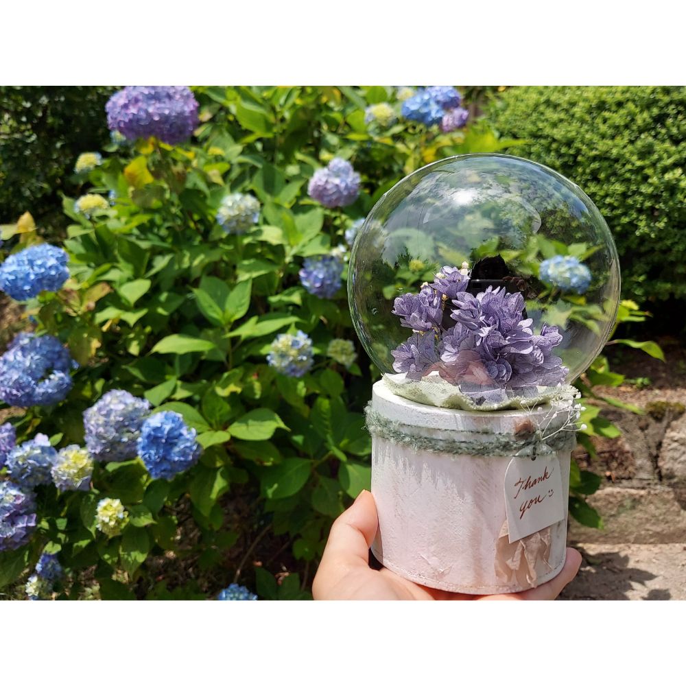 しゃぼんバルーンの紫陽花ポット*ラベンダー《名入れ出来ます アレンジ 風船》結婚祝い 祝電 電報 【結婚式 ギフト 内祝い 結婚祝い 出産祝い】