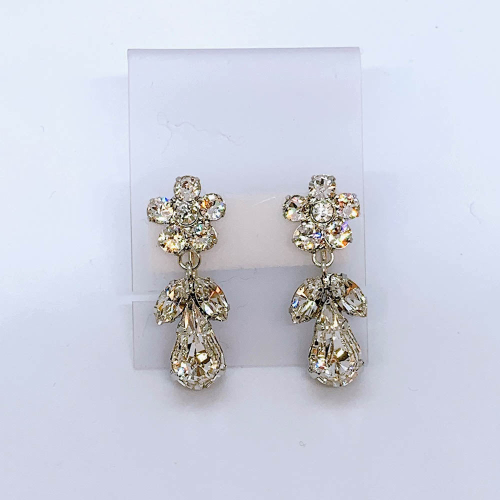 スワロフスキークリスタル使用のウェディングアクセサリー ネックレス・イヤリングセット/ブライダルアクセサリー 【結婚式 アクセサリーセット】