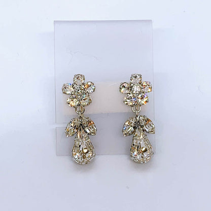 スワロフスキークリスタル使用のウェディングアクセサリー ネックレス・イヤリングセット/ブライダルアクセサリー 【結婚式 アクセサリーセット】