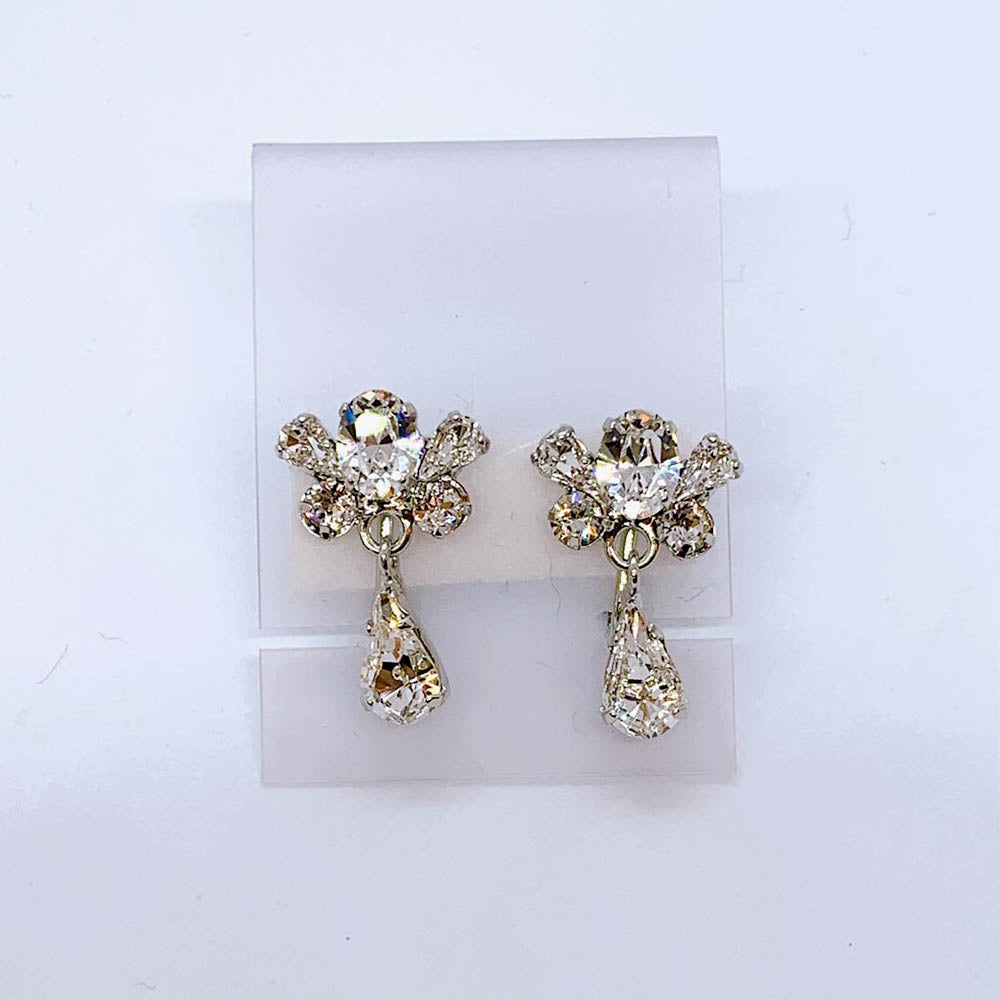 スワロフスキークリスタル使用のウェディングアクセサリー ネックレス・イヤリングセット/ブライダルアクセサリー 【結婚式 アクセサリーセット】