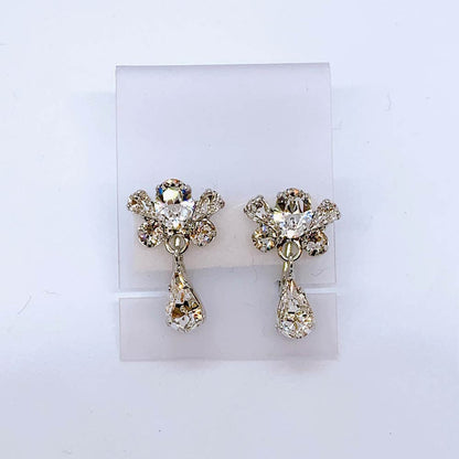 スワロフスキークリスタル使用のウェディングアクセサリー ネックレス・イヤリングセット/ブライダルアクセサリー 【結婚式 アクセサリーセット】