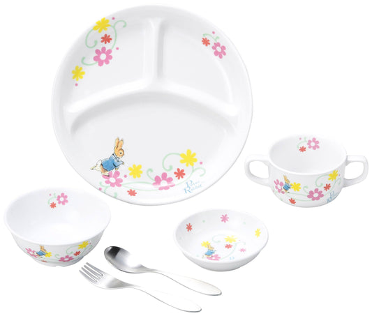 強化磁器 こども用 食器&スプーンフォークセット ピーターラビット™ フルール【熨斗可】 【結婚式 ギフト 内祝い 結婚祝い 出産祝い】