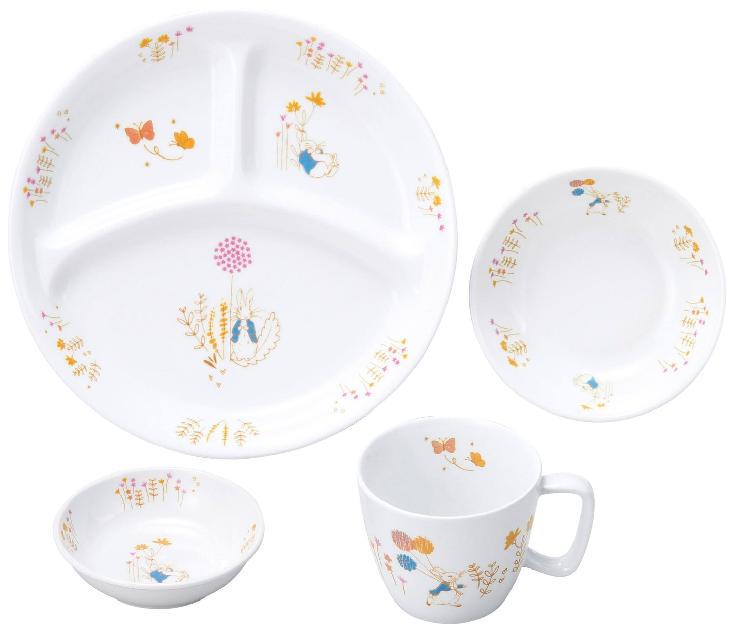 強化磁器 こども用 食器4点セット ピーターラビット™ アドベンチャー【熨斗可】 【結婚式 ギフト 内祝い 結婚祝い 出産祝い】