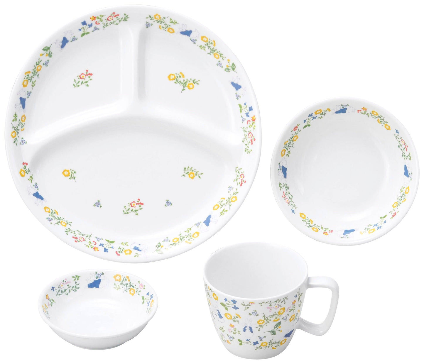 強化磁器 こども用 食器4点セット ピーターラビット™ ナチュラルガーデン【熨斗可】 【結婚式 ギフト 内祝い 結婚祝い 出産祝い】