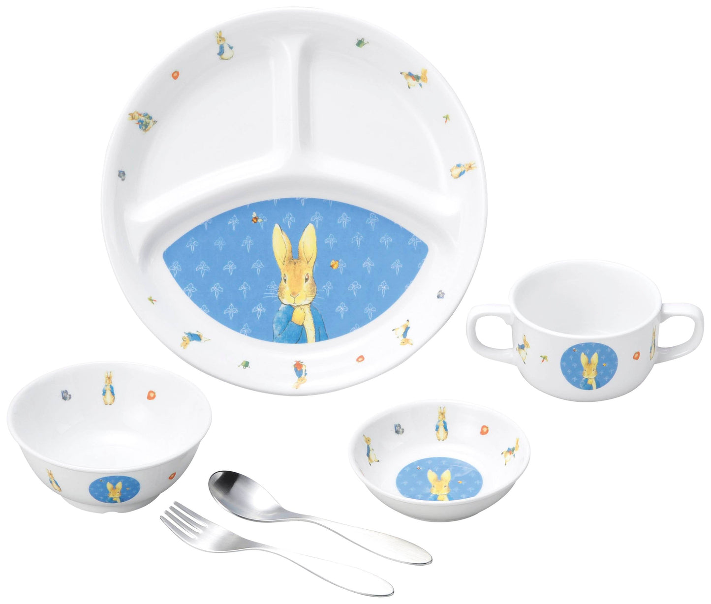 強化磁器 こども用 食器&スプーンフォークセット ピーターラビット™ クラシック【熨斗可】 【結婚式 ギフト 内祝い 結婚祝い 出産祝い】