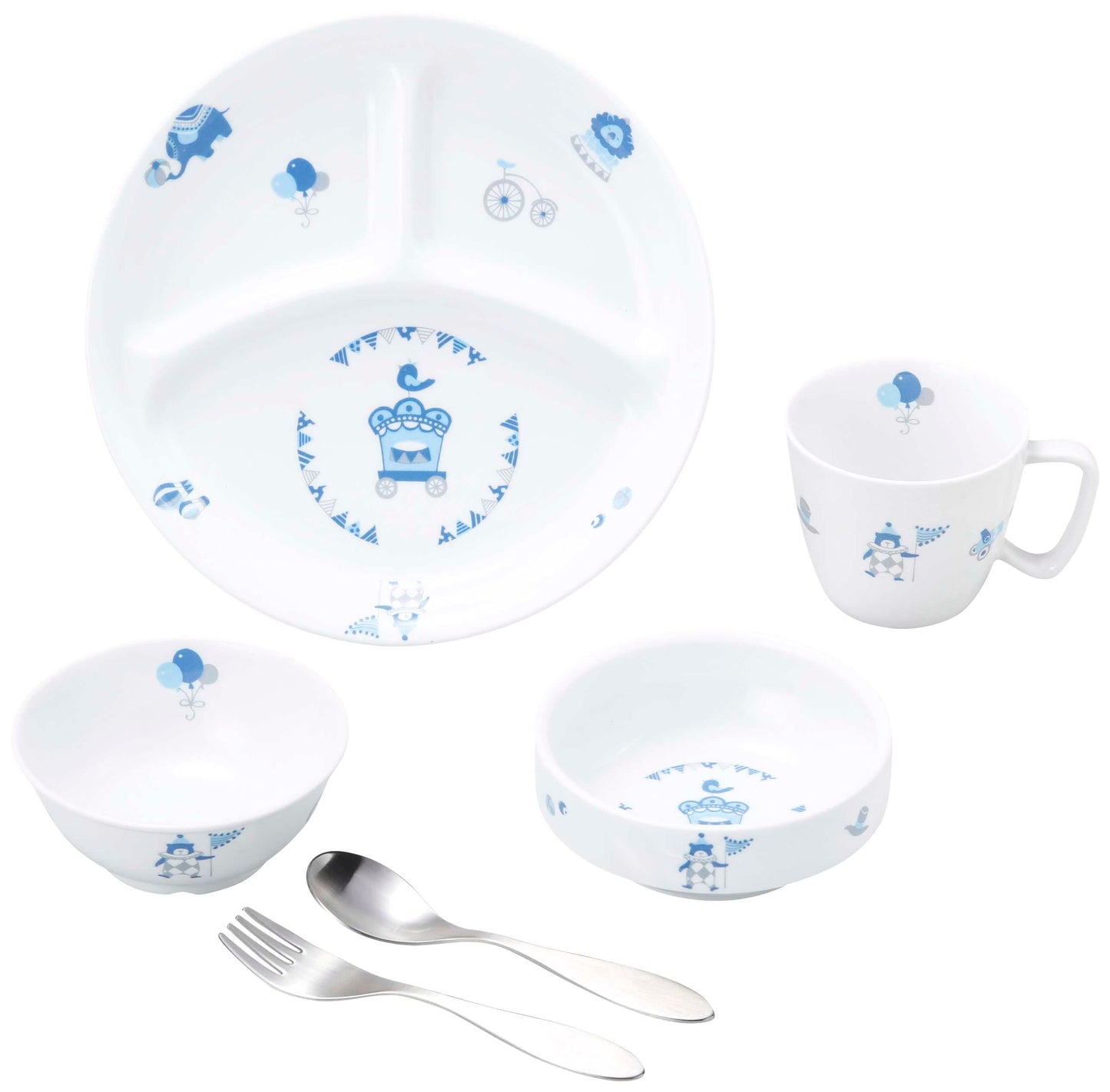 強化磁器 こども用 食器&スプーンフォークセット シルク【熨斗可】 【結婚式 ギフト 内祝い 結婚祝い 出産祝い】