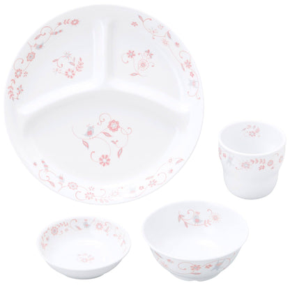 強化磁器 こども用 食器4点セット サラサ・ピンク【熨斗可】 【結婚式 ギフト 内祝い 結婚祝い 出産祝い】