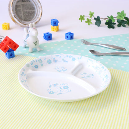 強化磁器 こども用 食器&スプーンフォークセット サラサ・ブルー【熨斗可】 【結婚式 ギフト 内祝い 結婚祝い 出産祝い】