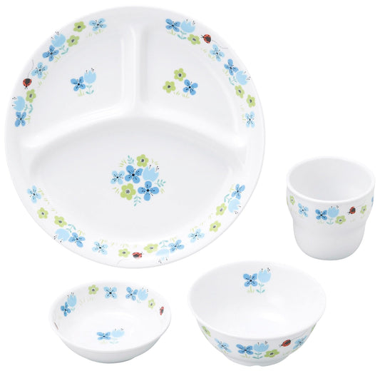 強化磁器 こども用 食器4点セット ブルーメ・ブルー【熨斗可】 【結婚式 ギフト 内祝い 結婚祝い 出産祝い】