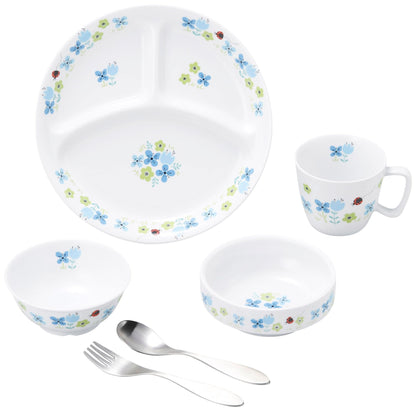 強化磁器 こども用 食器&スプーンフォークセット ブルーメ・ブルー【熨斗可】 【結婚式 ギフト 内祝い 結婚祝い 出産祝い】