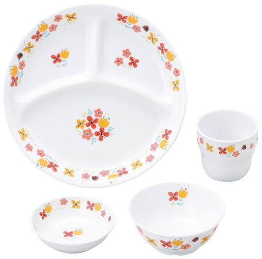 強化磁器 こども用 食器4点セット ブルーメ・オレンジ【熨斗可】 【結婚式 ギフト 内祝い 結婚祝い 出産祝い】