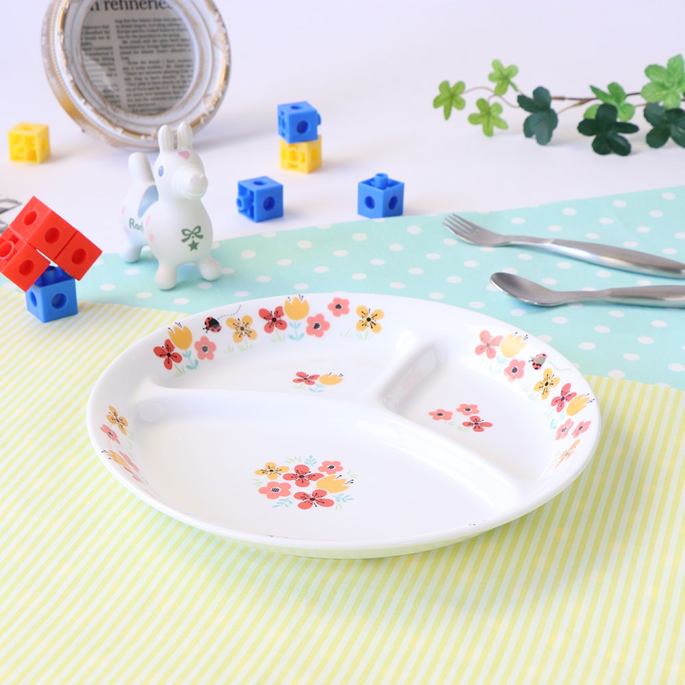 強化磁器 こども用 食器&スプーンフォークセット ブルーメ・オレンジ【熨斗可】 【結婚式 ギフト 内祝い 結婚祝い 出産祝い】