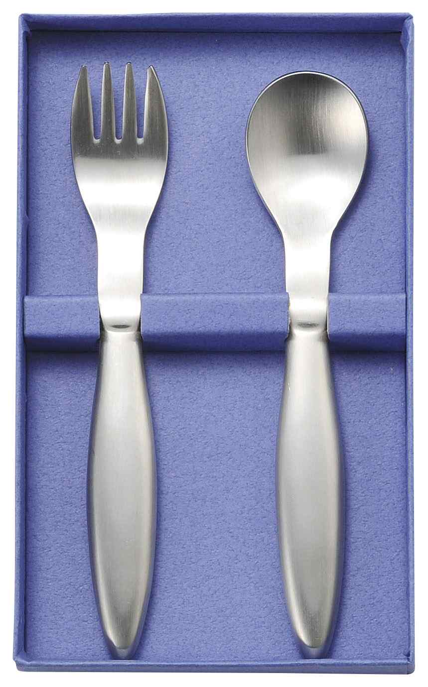 リッセシリーズ オールステンレス こども用 握りやすいキッズスプーン・キッズフォーク2本セット【熨斗可】 【結婚式 ギフト 内祝い 結婚祝い 出産祝い】